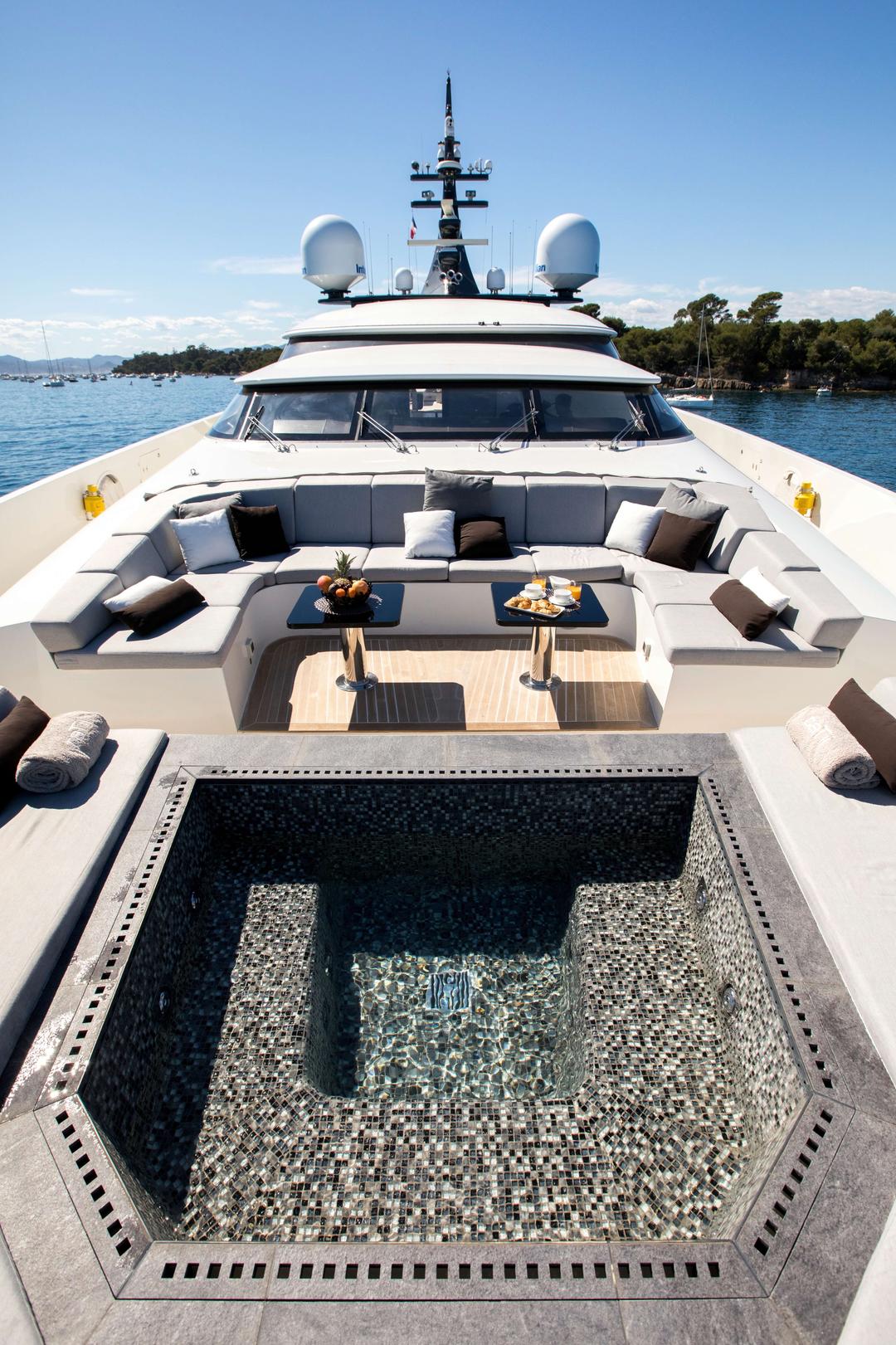 Mosaic jacuzzi on the forward sun deck