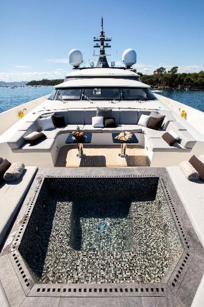Mosaic jacuzzi on the forward sun deck