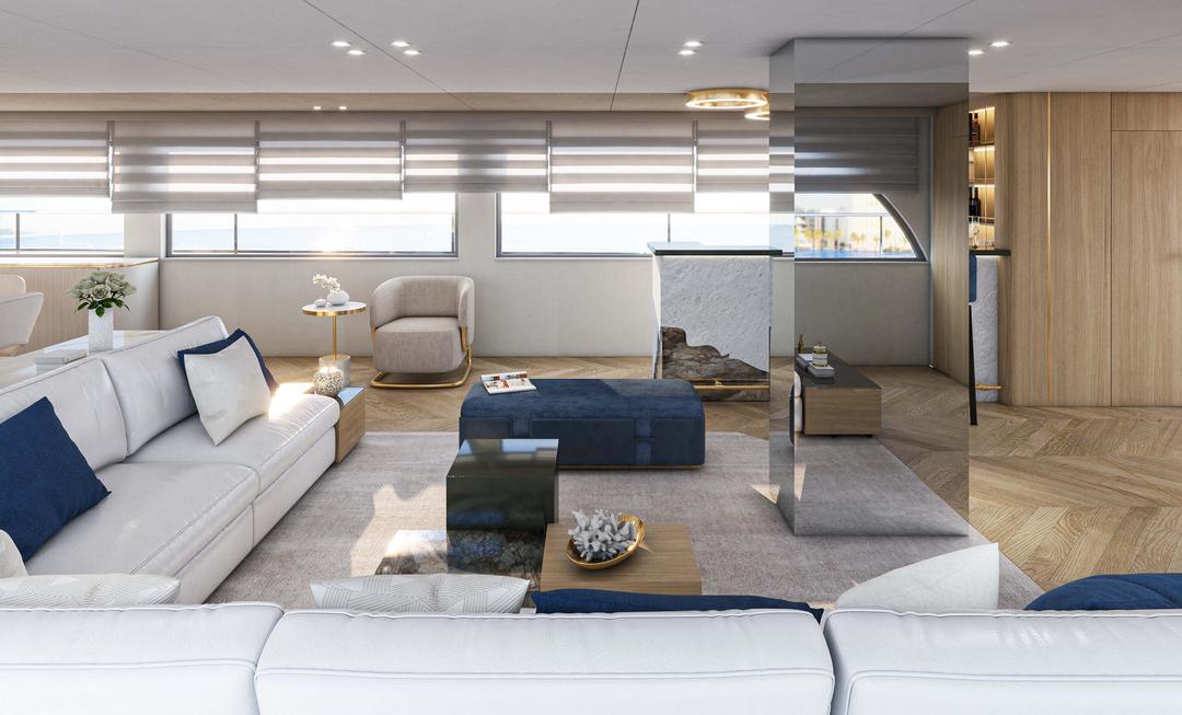 Spacious and contemporary main salon