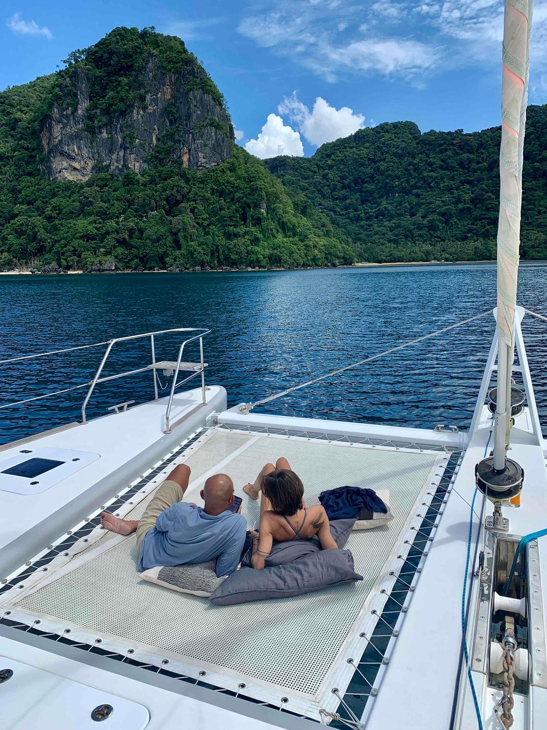 Trampoline Bliss by the Catamaran